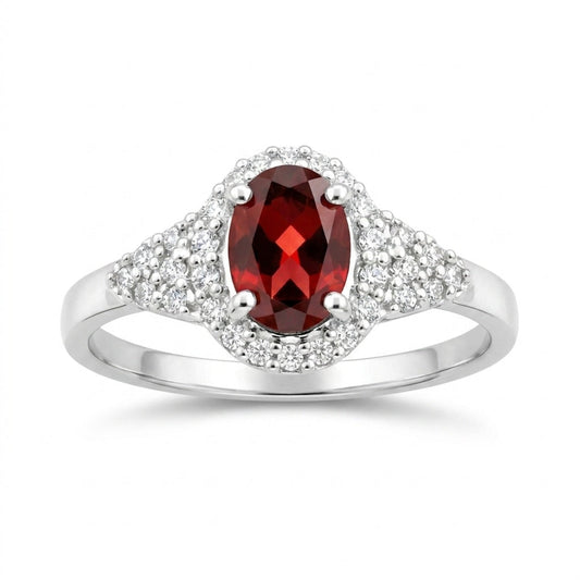 Red Ruby Oval Cut Solitaire Ring 2.28 Ct. 925 Sterling Silver Gift for Her