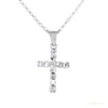 Gorgeous 1.10 ct DEW Certified 3mm Moissanite Cross Pendant In Vermeil 925 Silver – white background main image