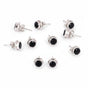 Natural Black Agate Earrings Set — Lot of 5 Pairs, 925 Sterling Silver