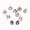 5 Pair Natural Amethyst Earrings Bulk Set | Resale Lot | 925 Sterling Silver Gift