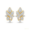 Natural 18K Yellow Gold Diamond Earrings - Certified jewelry for women – white background main image