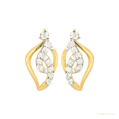 Natural Diamond IGI Certified 0.29 Ct. 18K Gold Earrings for Women Trendy