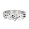 Minimalist Diamond and Platinum Couple Bands – white background main image