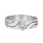 Minimalist Diamond and Platinum Couple Bands