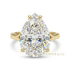 14.45 ct Pear Cut White Moissanite Solitaire Ring – white background main image