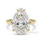 14.45 ct DEW Pear Cut White Moissanite Solitaire Ring For Wedding 18K Gold Plated Verme 18K Gold Plated