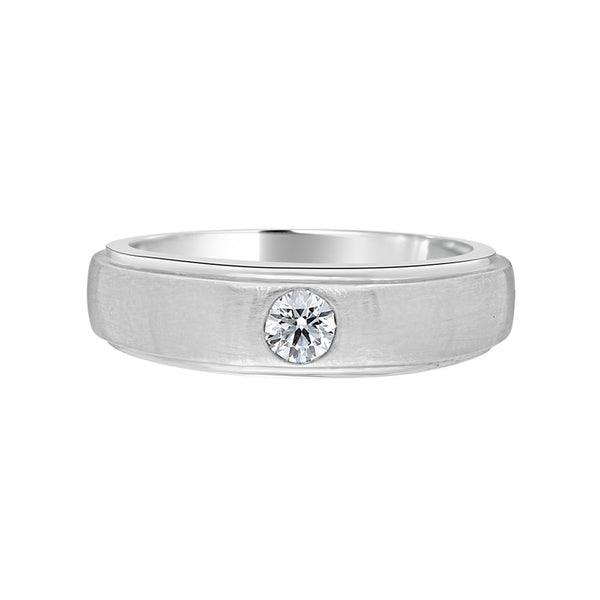 Classic Solitaire Platinum Ring For Men - Image 2 - GEMHUB & CO.