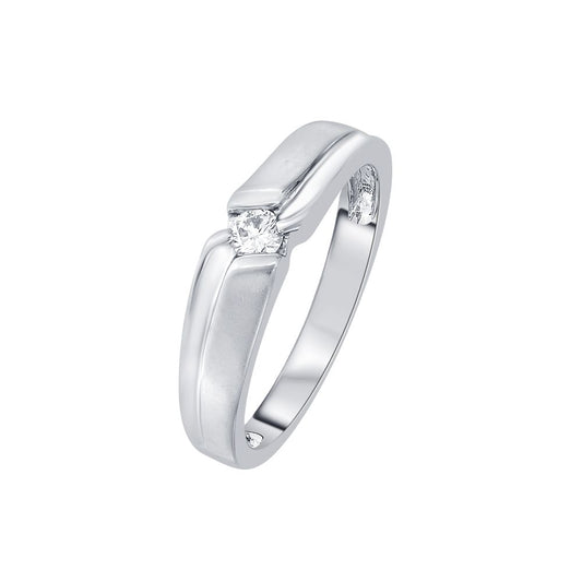 Simple Diamond Finger Ring for Men - 950Pt Platinum - GEMHUB & CO.