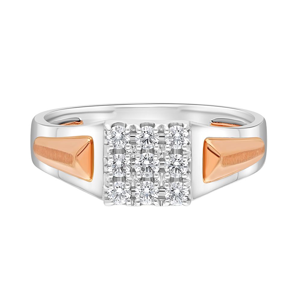 Stylish Dual Toned Men's Diamond Ring - Image 2 - GEMHUB & CO.