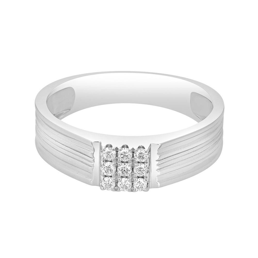 Square Diamond Ring for Men in Platinum - Image 2 - GEMHUB & CO.