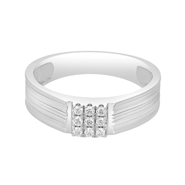 Square Diamond Ring for Men in Platinum - Image 2 - GEMHUB & CO.