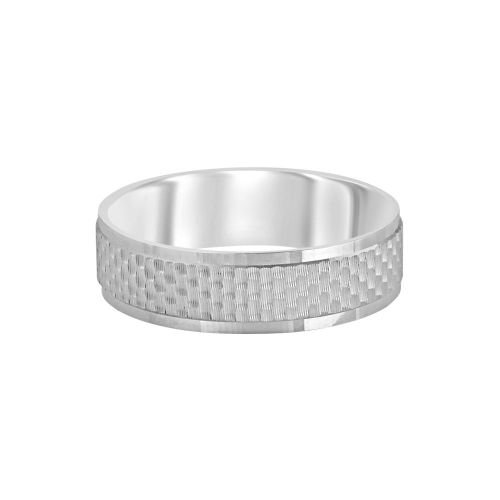 Square Textured Platinum Band for Men - Image 3 - GEMHUB & CO.