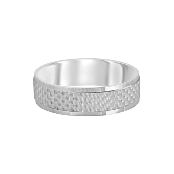 Square Textured Platinum Band for Men - Image 3 - GEMHUB & CO.