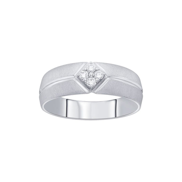 Textured Diamond and Platinum Ring for Men - Image 2 - GEMHUB & CO.