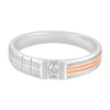 Glossy Platinum and Rose Gold Men's Finger Ring - Image 2 - GEMHUB & CO.