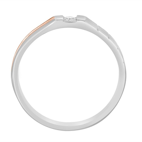 Glossy Platinum and Rose Gold Men's Finger Ring - Image 3 - GEMHUB & CO.