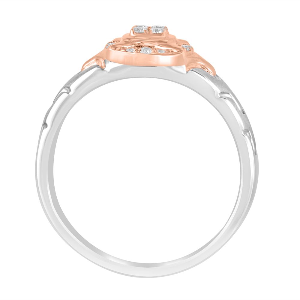 Glossy Men's Rose Gold and Diamond Finger Ring - Image 3 - GEMHUB & CO.