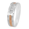 Diamond Studded Finger Ring in 950Pt Platinum and Rose Gold - 950Pt Platinum - GEMHUB & CO.