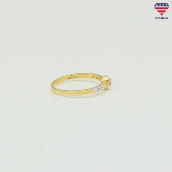 0.17 Ct. IGI Certified 18k Yellow Gold Diamond Elegant Design Ladies Ring