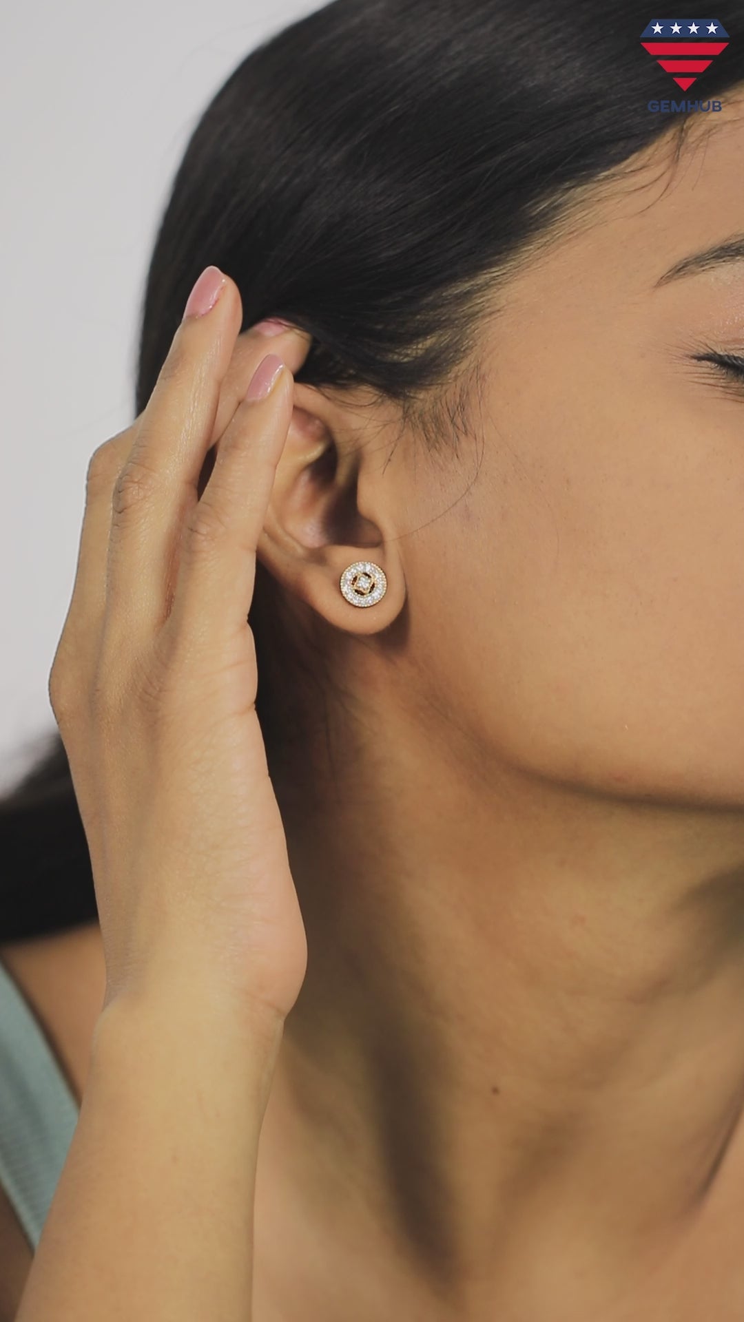 18K Rose Gold Diamond Stud Earrings with 0.40 Ct. Certified