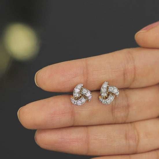 18K Yellow Gold Natural Diamond 0.60 Ct. Stud Earrings EGL Certified