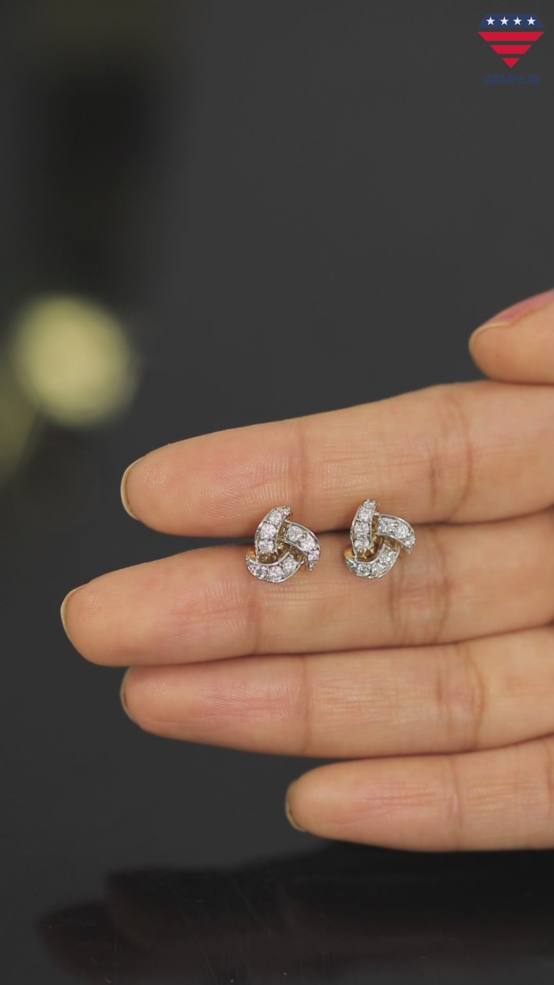 18K Yellow Gold Natural Diamond 0.60 Ct. Stud Earrings EGL Certified