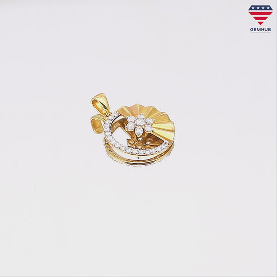 Minimal 0.59 Ct Diamond Pendant 18K Gold IGI Certified H-I VS Jewelry