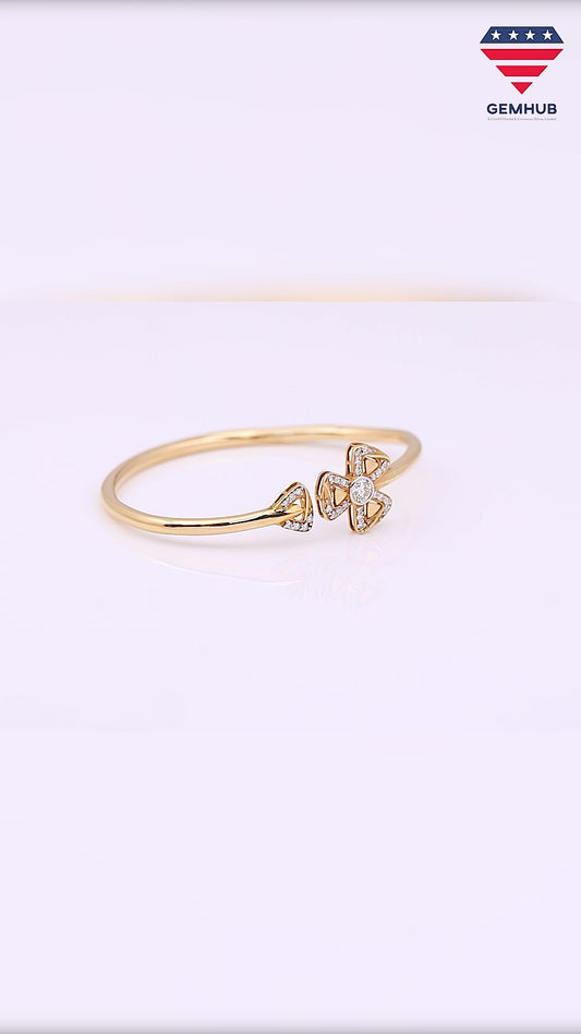 IGI Certified 0.62 CT Natural Diamond Bracelet  G-H Color VS Clarity, 18K Gold