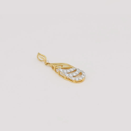 Luxury 18K Gold Pendant  0.26 Ct Natural Diamond Jewelry IGI Certified Jewelry