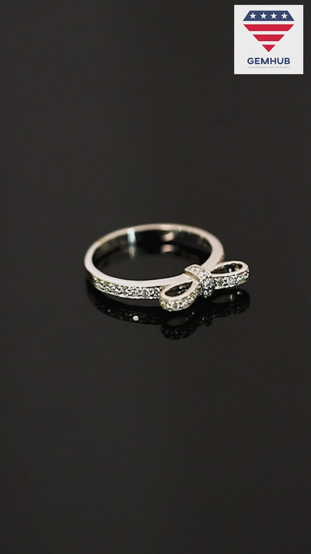 0.36 Ct. IGI Certified Natural Diamond 18k White Gold Solitaire Bypass Ring