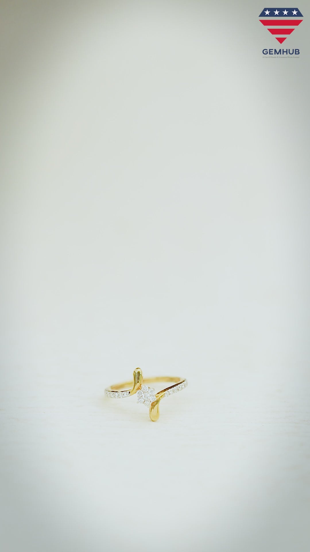 0.35 Ct. IGI Certified Natural Diamond 18k Yellow Gold Flower Ring For Wedding