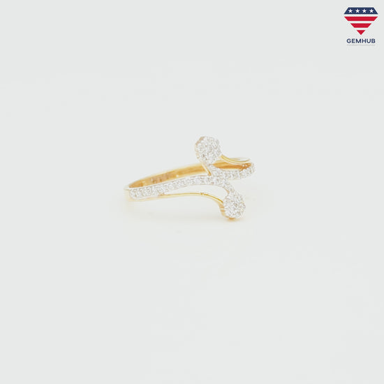 0.36 Ct. IGI Certified Round Cut Natural Diamond 18k Yellow Gold Statement Ring
