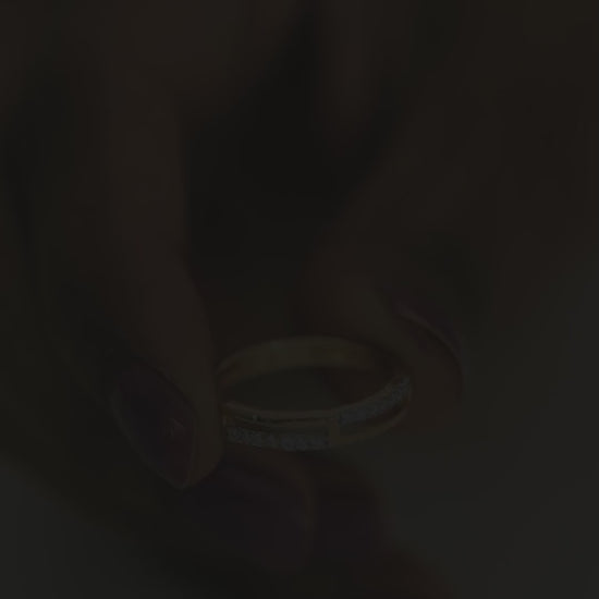 0.17 Ct. IGI Certified Natural Diamond 18k Yellow Gold Bar Ring For Girl Gift