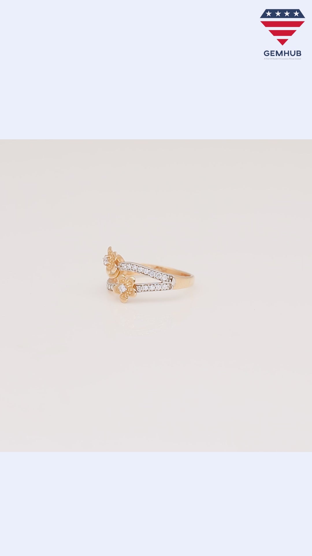 0.25 Ct. IGI Certified Natural Diamond 18k Rose Gold Floral Ring For Women Gift