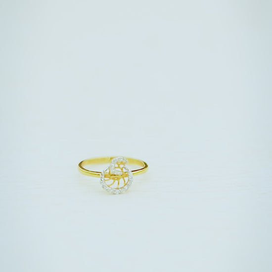 0.14 Ct. IGI Cert Natural Diamond 18k Yellow Gold Geometric Bypass Ring
