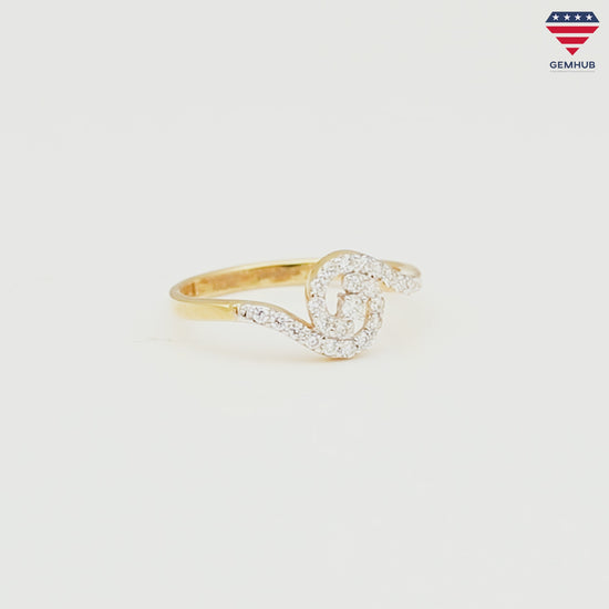 0.28 Ct. IGI Certified Natural Diamond 18k Solid Yellow Gold Bypass Ring