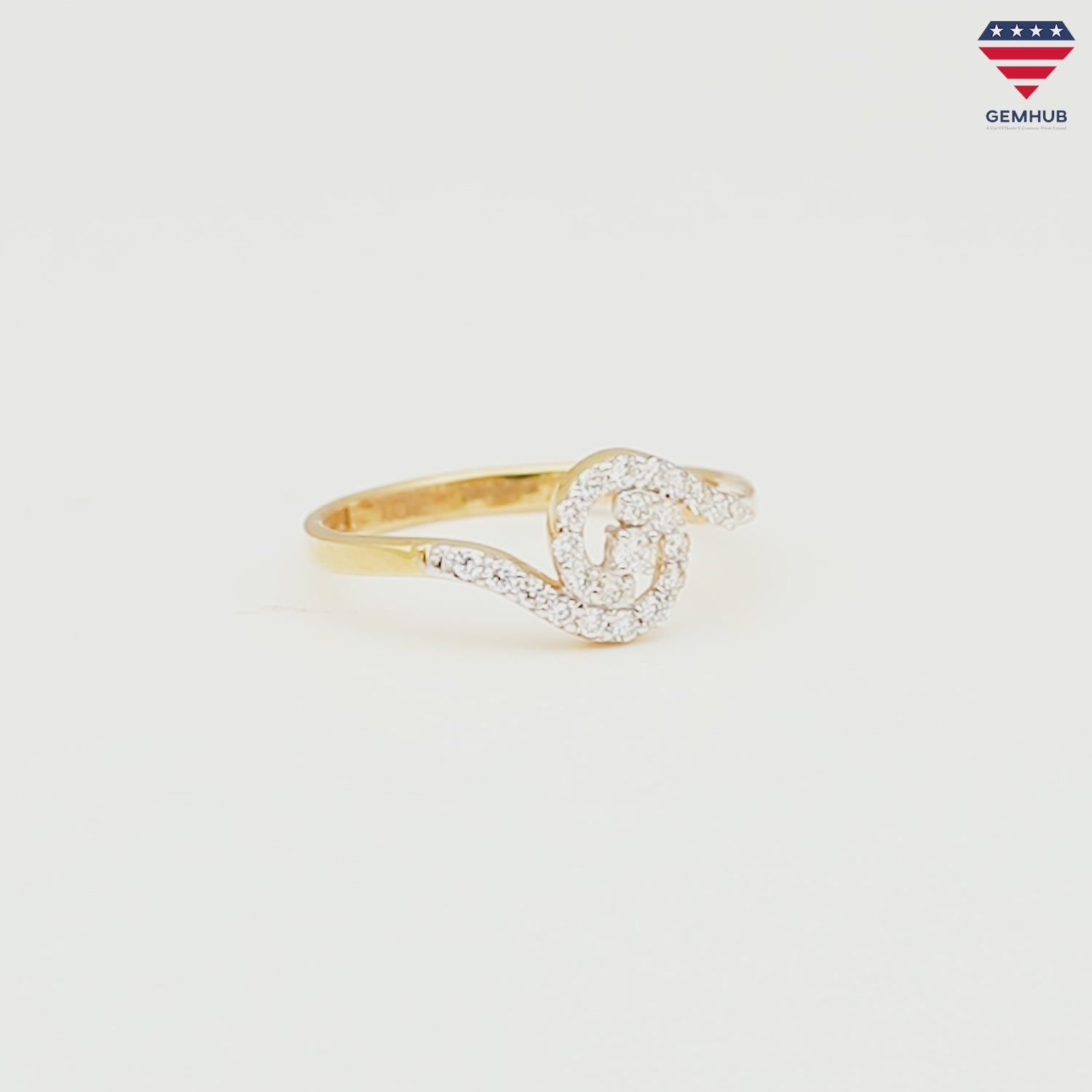 0.28 Ct. IGI Certified Natural Diamond 18k Solid Yellow Gold Bypass Ring