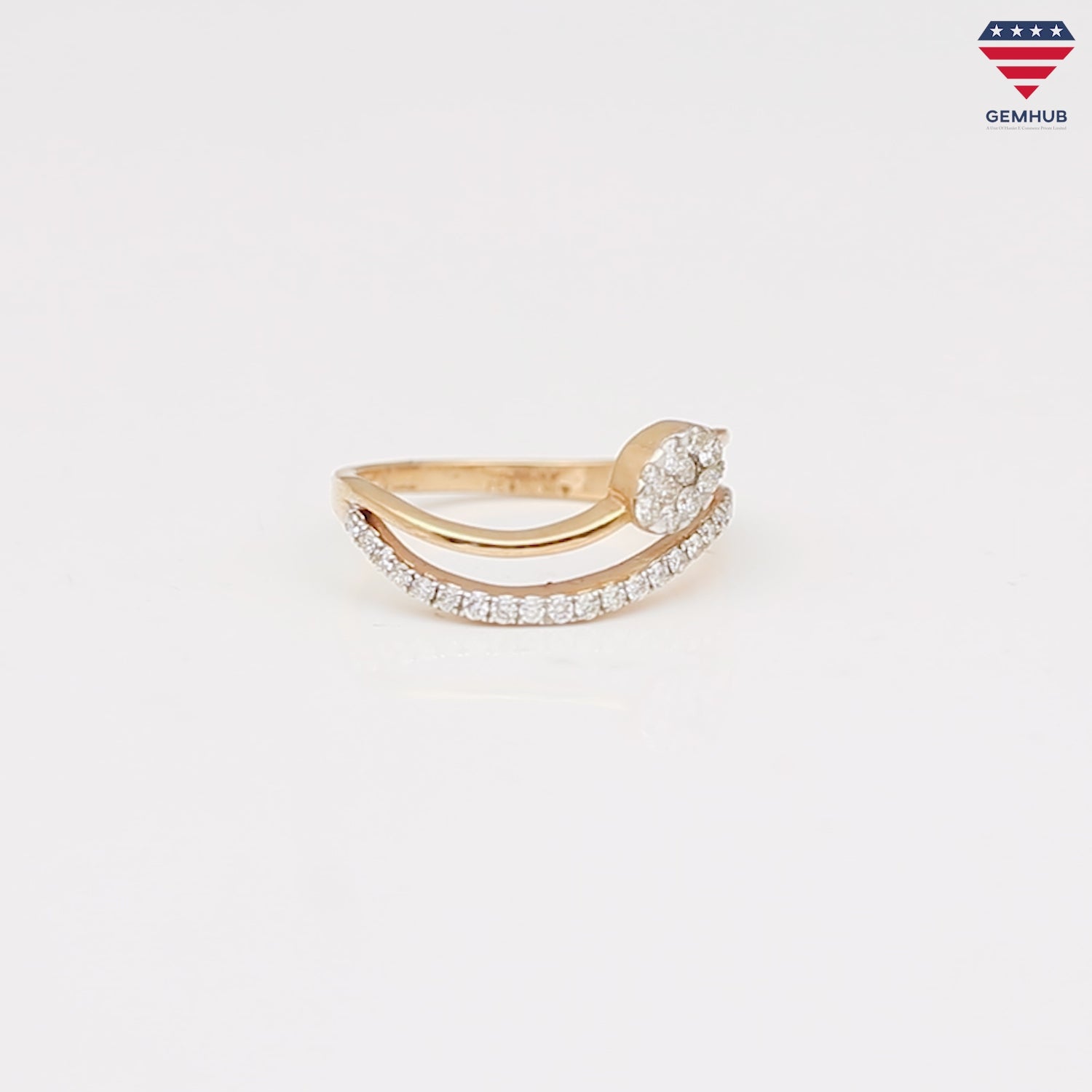 0.45 Ct. IGI Certified 18k Rose Gold Diamond Swirl Ring - Gold & Diamonds