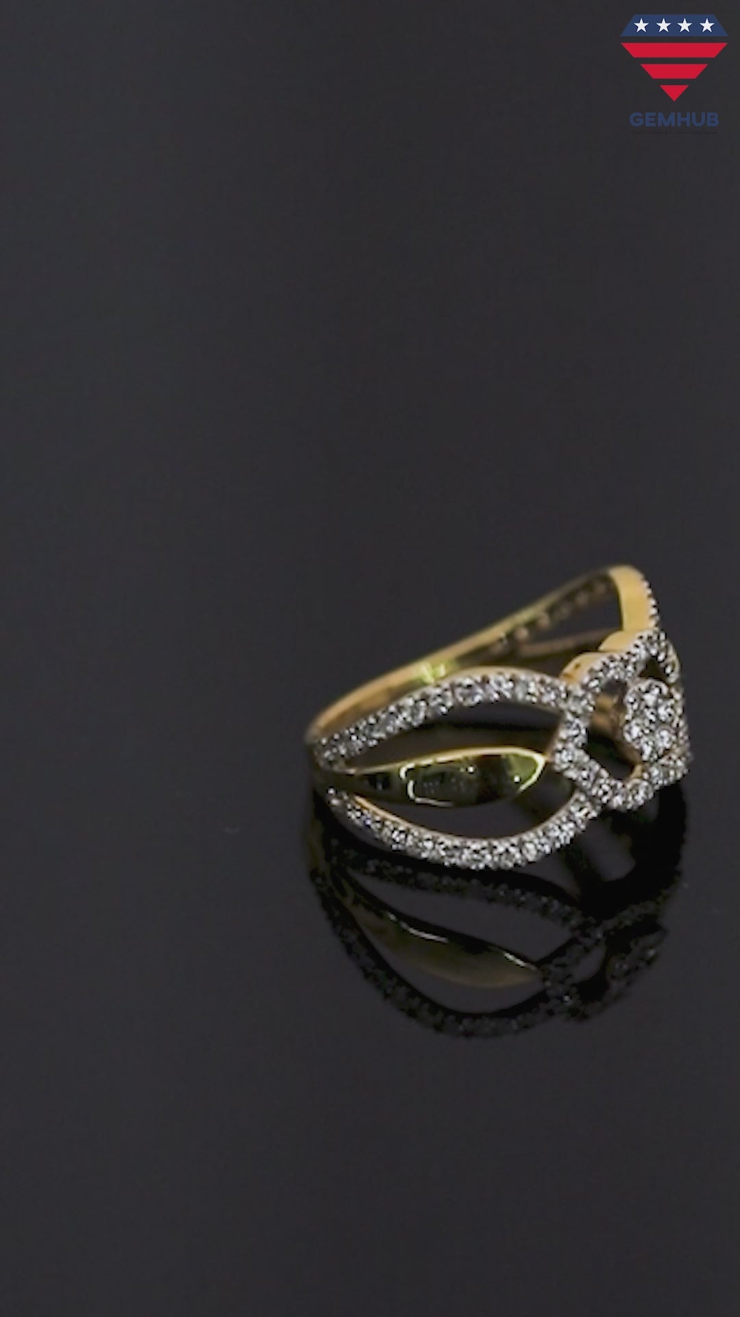 0.74 Ct. IGI Natural Diamond Designer Ring in 18K Yellow Gold for Anniversary