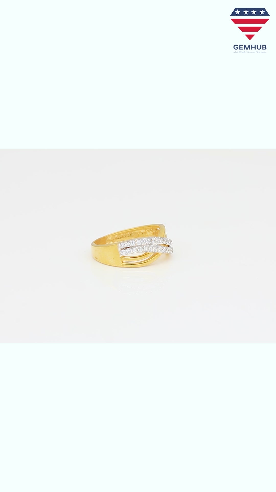 0.44 Ct. IGI Certified 18k Yellow Gold Graceful Wave GH VS Diamond Women's Ring