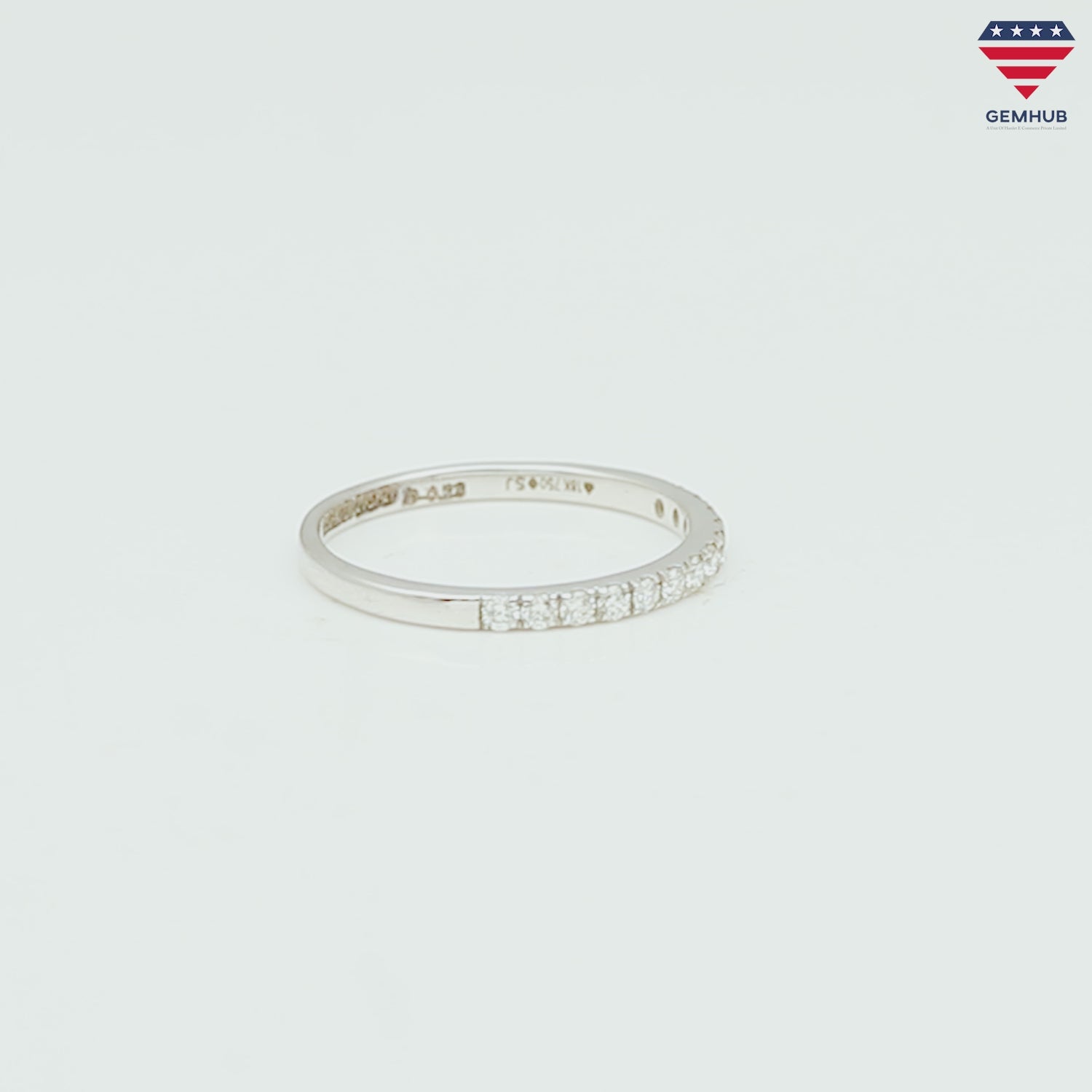 0.25 Ct. IGI Certified 18k White Gold GH VS Diamond Half Eternity Band Ring