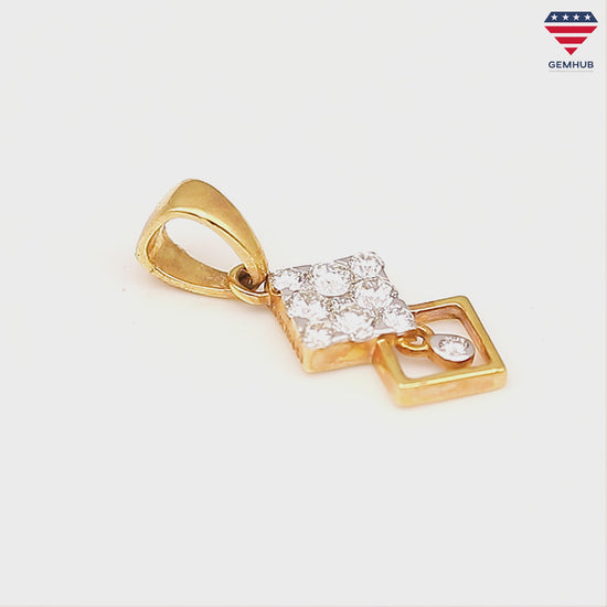 Classic 18K Gold Pendant 0.39 Ct IGI Certified Natural Diamond Jewellry
