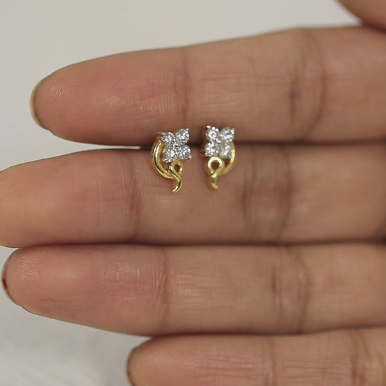 0.44 Ct. Natural Diamond Stud Earrings in 18K Yellow Gold IGI Certified