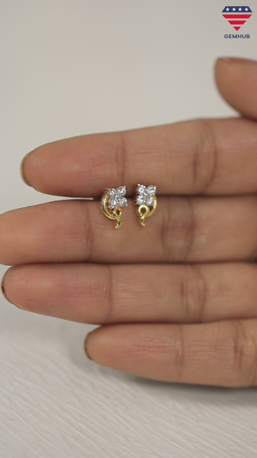 0.44 Ct. Natural Diamond Stud Earrings in 18K Yellow Gold IGI Certified