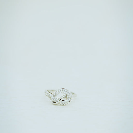 0.50 Ct. IGI Cert 18k White Gold Diamond Legacy Knot Ring - Love & Unity Symbol