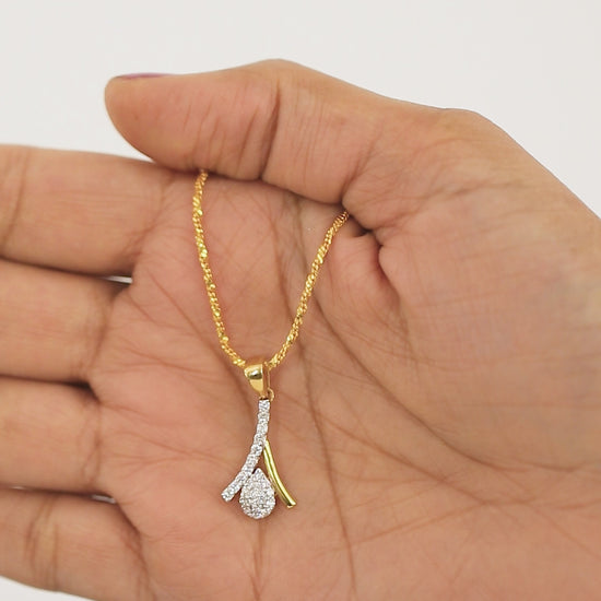 Luxury 0.28 Ct Natural Diamond Pendant IGI Certified in 18K Gold Jewellry