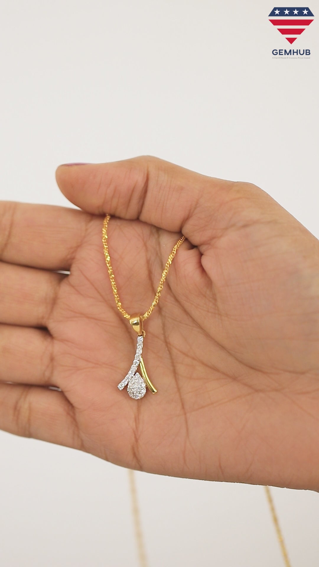 Luxury 0.28 Ct Natural Diamond Pendant IGI Certified in 18K Gold Jewellry