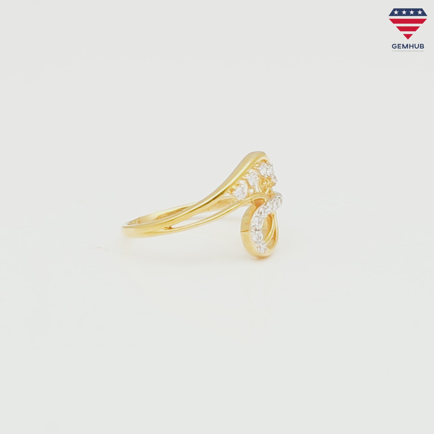 0.23 Ct. IGI Certified Natural Diamond 18k Solid Yellow Gold Infinity Ring
