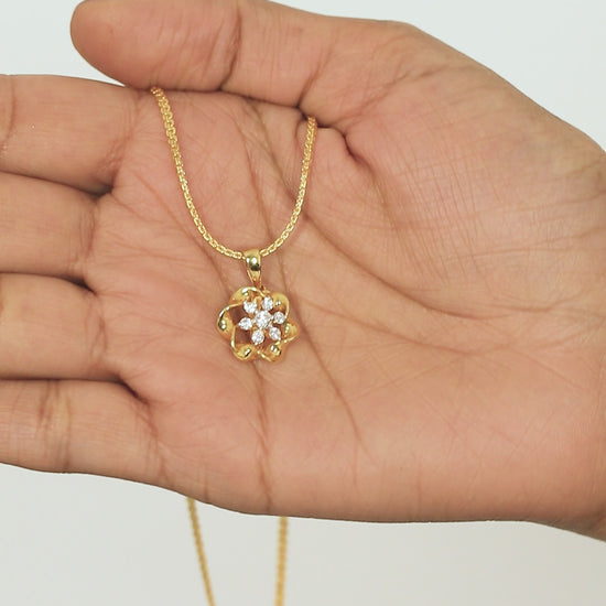 18K Gold Pendant with 0.29 Ct IGI Certified Natural Diamond for Women