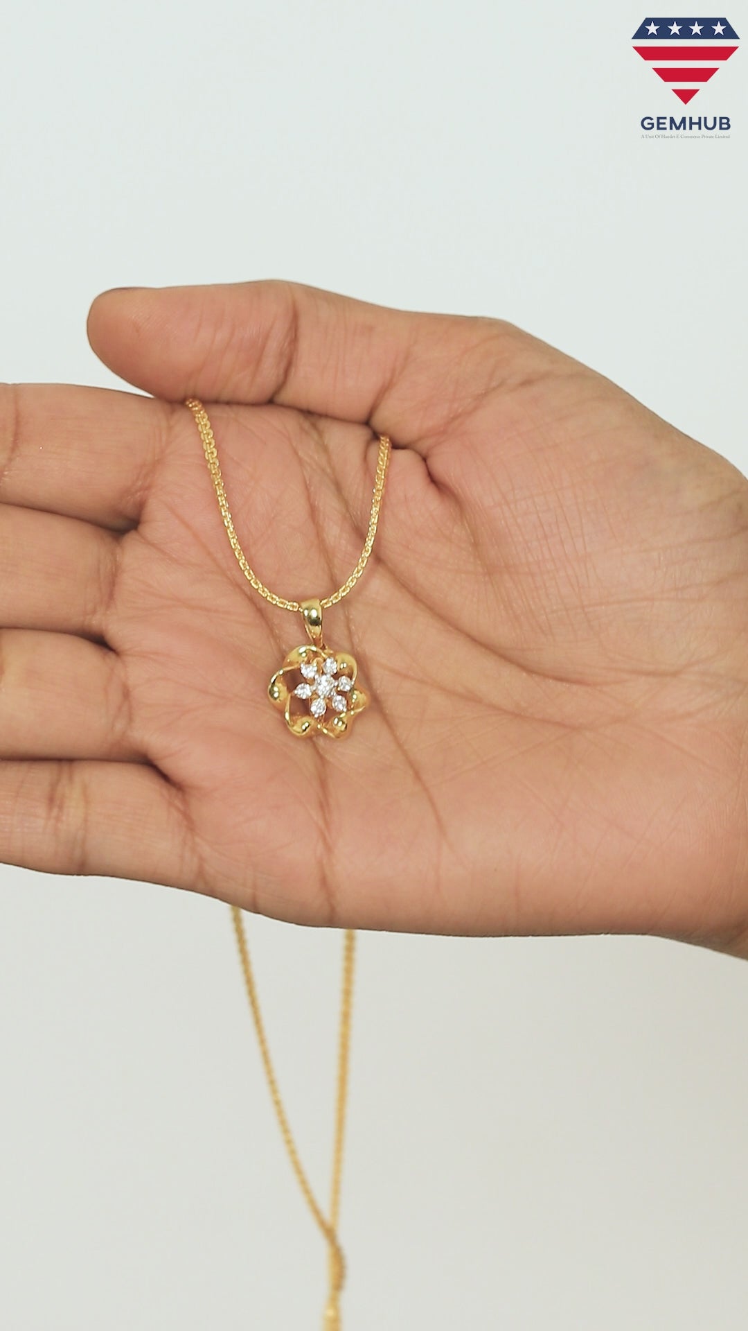 18K Gold Pendant with 0.29 Ct IGI Certified Natural Diamond for Women